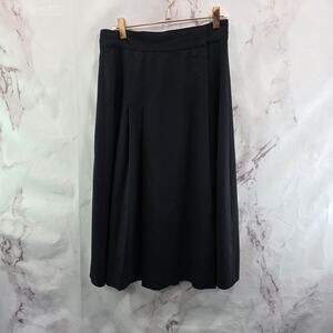 & Other Stories Skirt Womens 4 Small Black Wrap High Rise Midi Paris Pleated